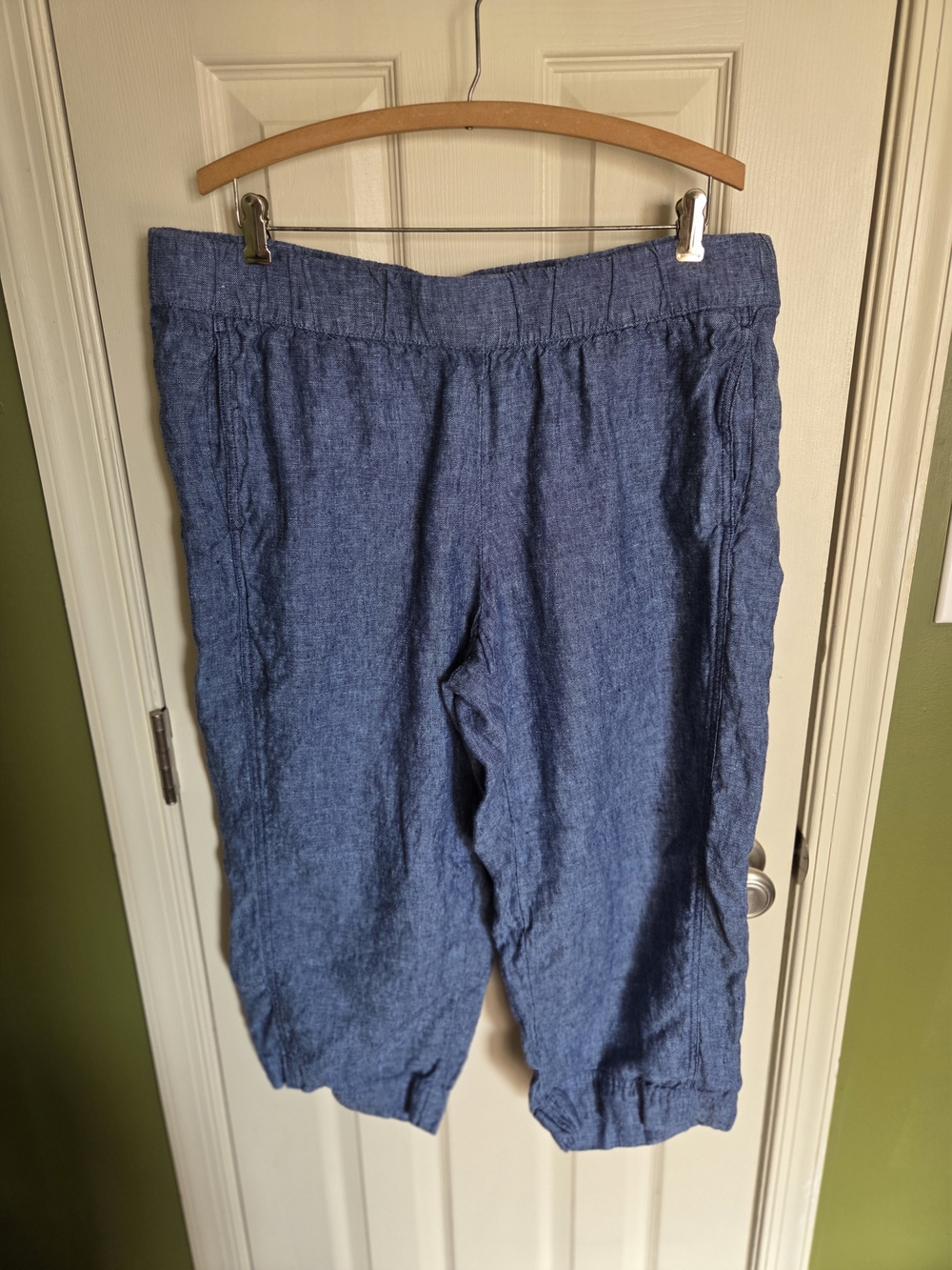J. Jill Blue 100% Linen Capris